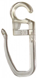 Lot de 12 agrafes tringle à rideau en clip Design en plastique, INSPIRE, 20 mm transparent