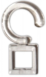 Lot de 12 agrafes de tringle à rideau Design en plastique, INSPIRE, 35 mm transparent clair