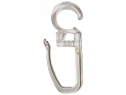 Lot de 12 agrafes tringle à rideau en clip Design en plastique, INSPIRE, 35 mm Transparent