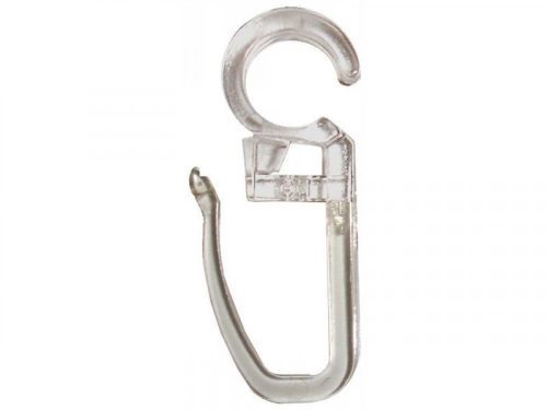Lot de 12 agrafes tringle à rideau en clip Design en plastique, INSPIRE, 35 mm Transparent