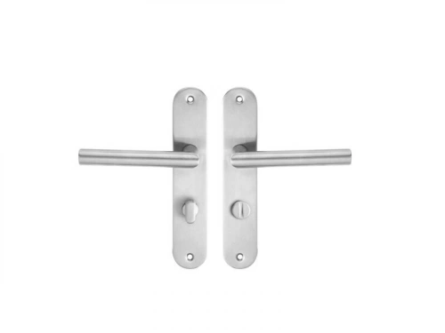 2 poignées de porte Sara condamnation / décondamnation, inox satiné, 195 mm