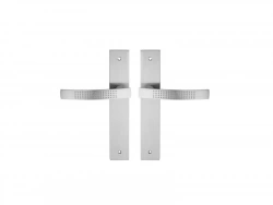 2 poignées de porte Louna sans trou INSPIRE, aluminium entraxe 195 mm