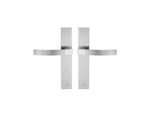 2 poignées de porte Louna sans trou INSPIRE, aluminium entraxe 195 mm