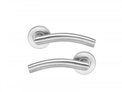 2 poignée sur rosace Margaud gris brossé INSPIRE, inox sans trou