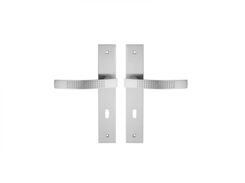 2 poignées de porte Louna trou de clé INSPIRE, aluminium entraxe 195 mm