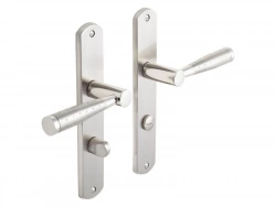 2 Poignées De Porte Nine Condamnation Inspire, Zinc Entraxe 195 Mm