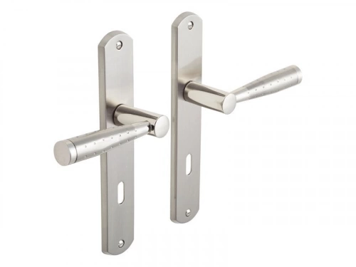 2 Poignées De Porte Nine Trou De Clé Inspire, Zinc Entraxe 195 Mm