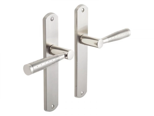 2 Poignées De Porte Nine Sans Trou Inspire, Zinc Entraxe 195 Mm