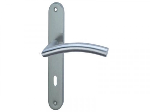 2 poignées de porte Margaud trou de clé INSPIRE, inox entraxe 195 mm