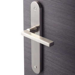 2 poignées de porte Lee sans trou INSPIRE, aluminium entraxe 195 mm