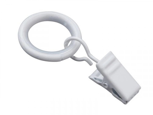Anneaux et crochets barre de vitrage Clip 9 mm métal blanc mat