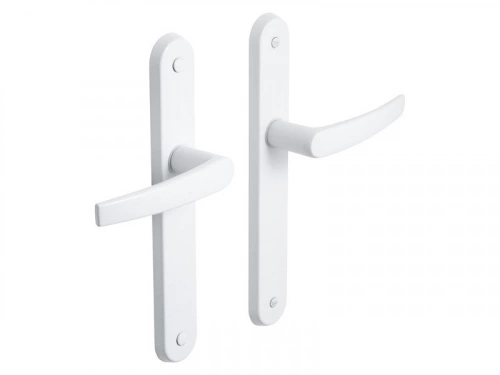 2 Poignées De Porte Sans Trou Inspire, Acier, Blanc, 195 Mm