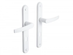 2 Poignées De Porte Trou De Clé Inspire, Acier, Blanc, 195 Mm