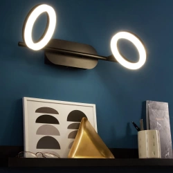 Rampe 2 spots module led, métal noir, INSPIRE Iring