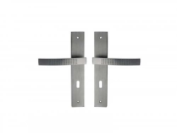 2 poignées de porte Louna trou de clé INSPIRE, aluminium entraxe 195 mm