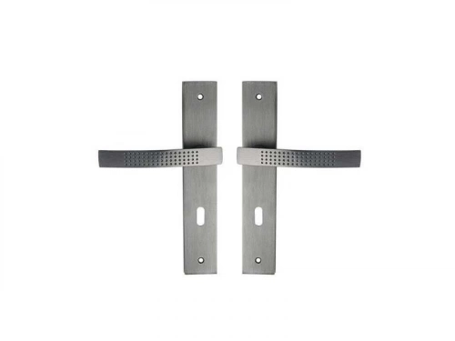 2 poignées de porte Louna trou de clé INSPIRE, aluminium entraxe 195 mm