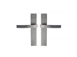 2 poignées de porte Louna sans trou INSPIRE, aluminium entraxe 195 mm