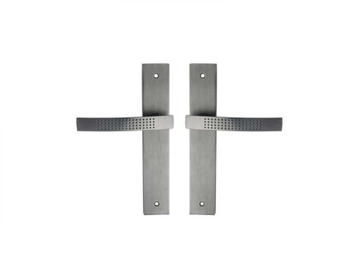 2 poignées de porte Louna sans trou INSPIRE, aluminium entraxe 195 mm
