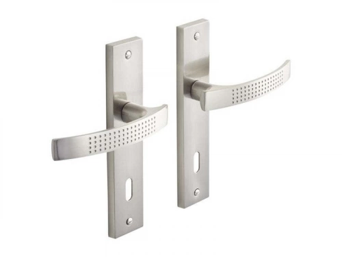 2 poignées de porte Louna trou de clé INSPIRE, aluminium entraxe 165 mm