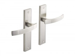 2 poignées de porte Louna sans trou INSPIRE, aluminium entraxe 165 mm
