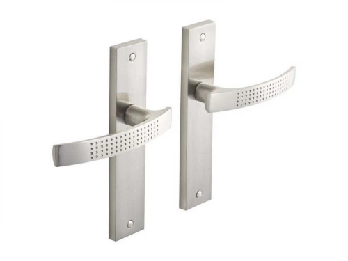 2 poignées de porte Louna sans trou INSPIRE, aluminium entraxe 165 mm