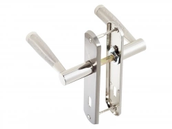 2 Poignées De Porte Nine Trou De Clé Inspire, Zinc Entraxe 165 Mm