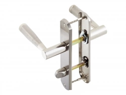 2 Poignées De Porte Nine Condamnation Inspire, Zinc Entraxe 165 Mm