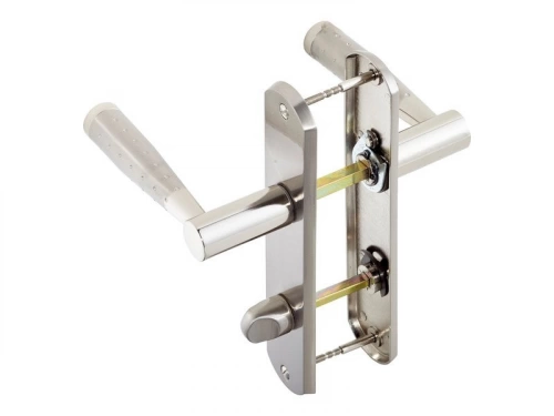 2 Poignées De Porte Nine Condamnation Inspire, Zinc Entraxe 165 Mm