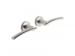 2 poignée sur rosace nickel brossé INSPIRE, inox sans trou