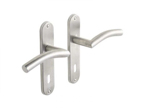 2 poignées de porte Margaud trou de clé INSPIRE, inox entraxe 165 mm