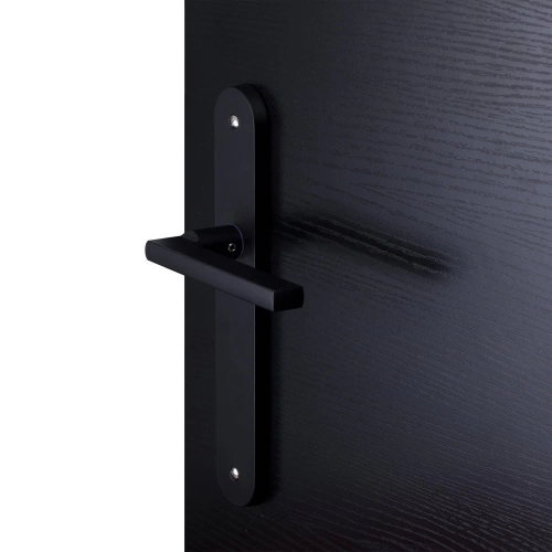 2 poignées de porte Lee sans trou INSPIRE, aluminium entraxe 195 mm