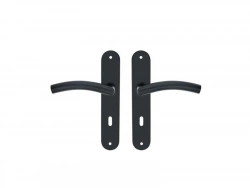 2 poignées de porte Margaud trou de clé INSPIRE, inox entraxe 195 mm