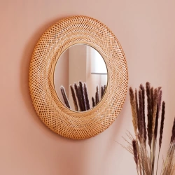Miroir rond Utaka naturel INSPIRE diam.55 cm