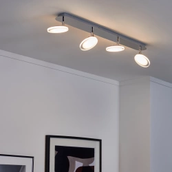 Rampe 4 spots led, design, métal chrome, INSPIRE Loob