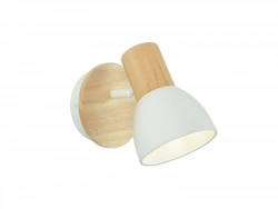 Spot Patère, Métal Blanc/Bois, Inspire Venosa