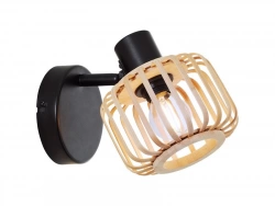 Spot, métal noir naturel E14, INSPIRE Pécan