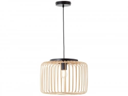 Suspension 1x e27 métal noir/naturel INSPIRE PECAN D.38 cm