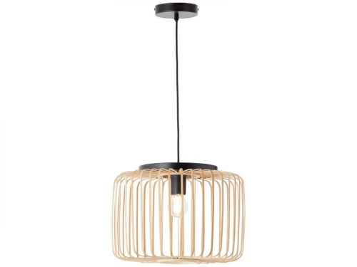 Suspension 1x e27 métal noir/naturel INSPIRE PECAN D.38 cm