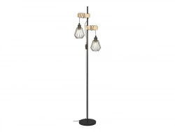 Lampadaire TABODI 2 x E27 H. 166 métal noir/bois INSPIRE