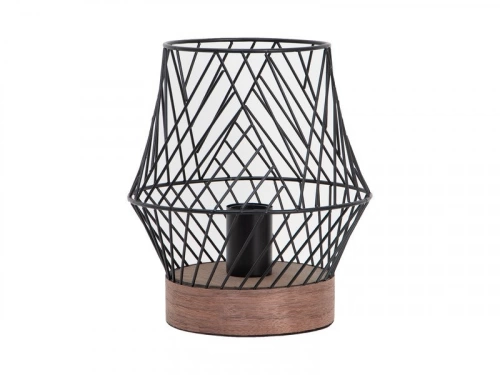 Lampe, E27 design métal noir/bois baLadeuse, INSPIRE KANEL, H. 26cm