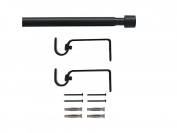 Kit de tringle a rideau Cap Diam.13/16 mm Noir fonce 120-210 cm