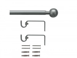 Kit de tringle à rideau Ball diam. 13-16 mm argent naturel 120-210 cm