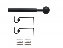 Kit de tringle a rideau Ball Diam.13/16 mm Noir fonce 120-210 cm