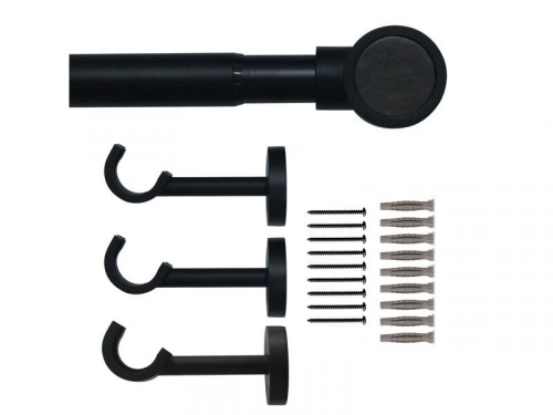 Kit de tringle a rideau Koky Diam.25 mm Noir fonce 200-360 cm