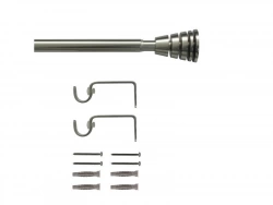 Kit de tringle a rideau Aspyral Diam.16 mm Nickel mat 120-210 cm