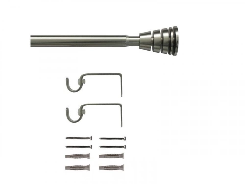 Kit de tringle a rideau Aspyral Diam.16 mm Nickel mat 120-210 cm