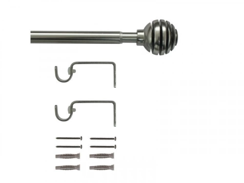 Kit de tringle à rideau Elip Diam.16/19 mm Nickel mat 120-210 cm