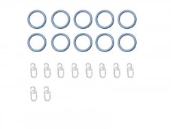 Lot de 10 anneaux anneau 16 mm plastique argent mat