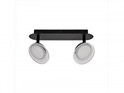 Rampe 2 spots led intégrée, métal noir, INSPIRE Loob