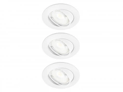 Kit de 3 spots encastrés orientables led CLANE gu10 4000k rond blanc
